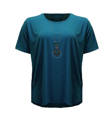 Damen Loose Fit Top Locker geschnitten mit Kette Übergröße Shirt T-Shirt 2440