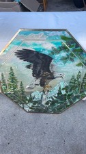 Vintage Amia Hand Painted Bald Eagle Octagon ...