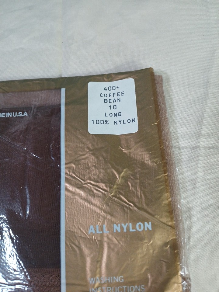 1 Pr Vtg National Flat Knit Nylon RHT Stockings Style 400+ Size 10L ...