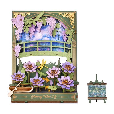Robotime TH001 Glittering Water Lily Wall Art Miniature 3D Wooden