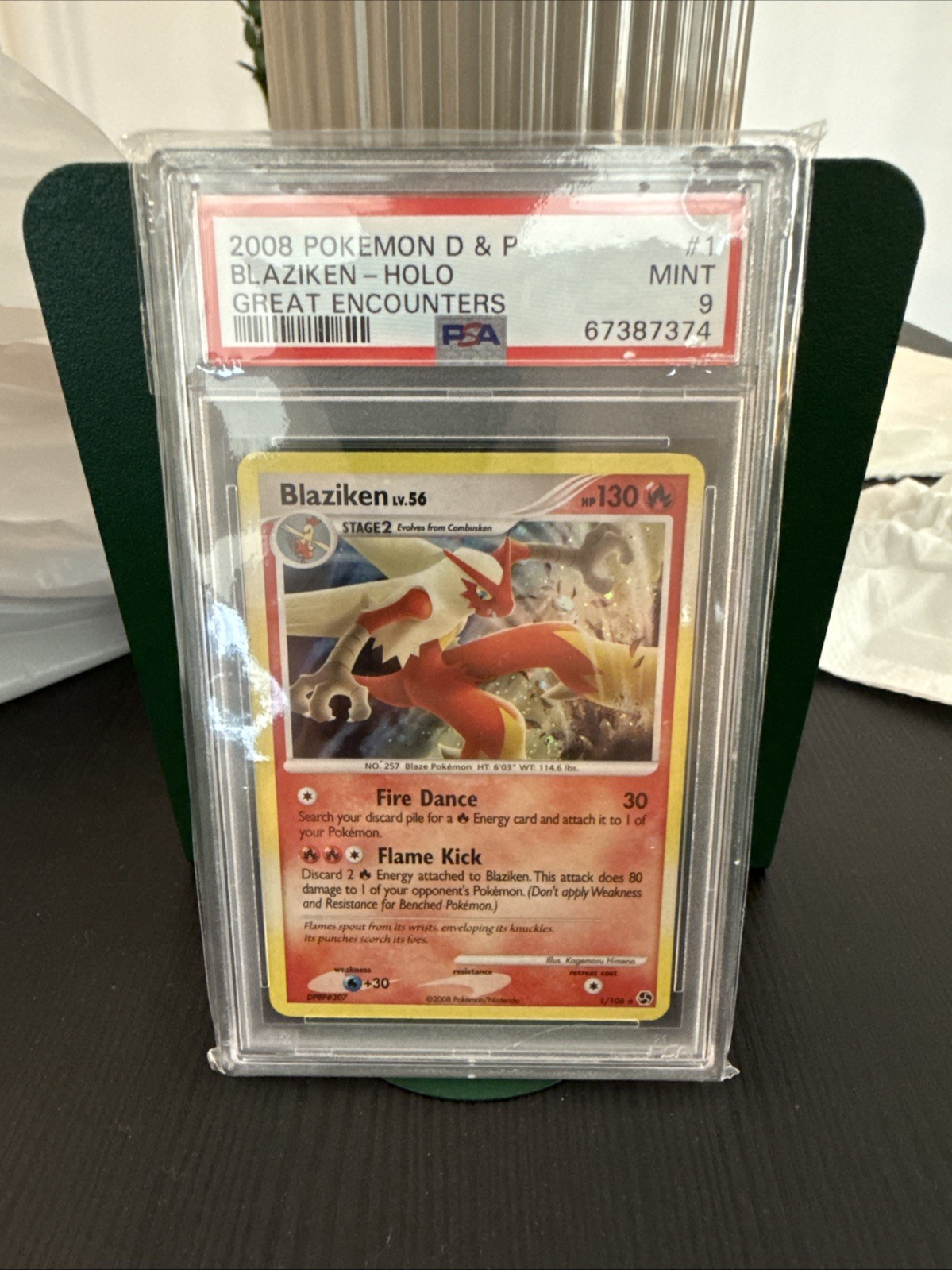 2008 Pokemon Great Encounters Blaziken Holo Rare 1/106 PSA 9 Mint