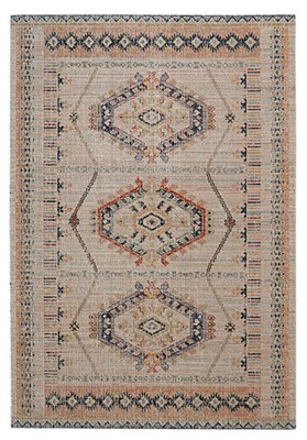 Plateau Noni Ivory  Terracotta Low Pile Machine Made 3 X 5 Accent Rug