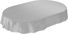 - Tovaglia Cerata, Lavabile, Effetto Lino, Ovale, 180 X 140 Cm, 140 X 180 Cm, Co