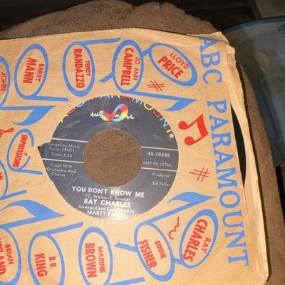 Ray Charles You Don't Know Me / Careless Love Vinyl Single ABC-Paramount R&B 7'' 