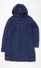 Northern Expo Women's Blue Long Hooded Puffer Coat Size 12