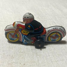 Vintage Tin Motorcycle Military Police M.P. Toy Made in Japan Used Collectible