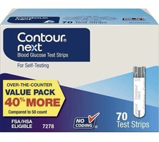 Contour Next Blood Glucose Test Strips 70 Count New in Box Expires 12/31/2026
