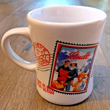 LINDT LINDOR TRUFFLES Stamps, First Class Chocolate Coffee Mug Cup 12oz. Winter