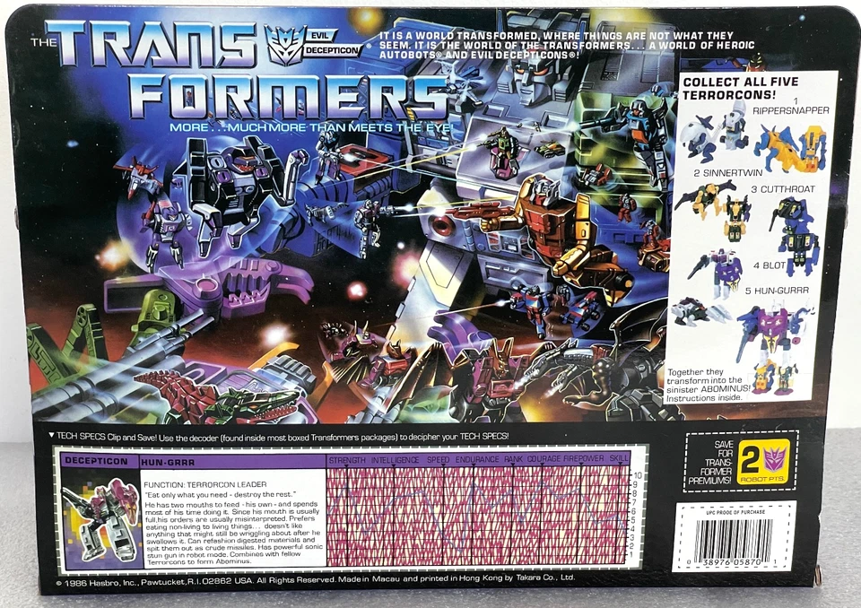Transformers G1 Combiner Terrorcon Leader Hun-Gurrr Boxed/new KO ver release. - Image 4 of 4