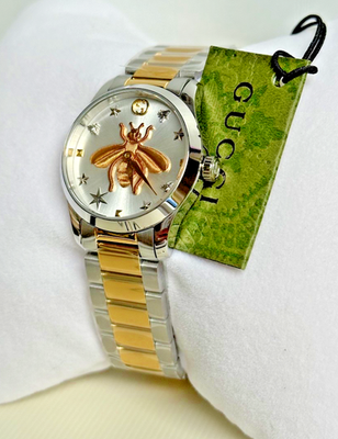 GUCCI Gucci G Timeless Silver Dial Two Tone Steel Strap Watch
