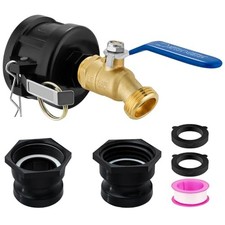 IBC Tote Adapter, 2" Cam Lock for 275-330 Gallon IBC Tote 3/4 Brass Hose Faucet