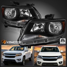 Fits 2015-2022 Chevy Colorado Black Headlights Halogen Headlamps Leftright