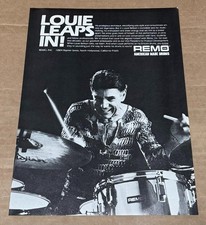 REMO Drums - Louie Bellson - 1986 Print Advertisement