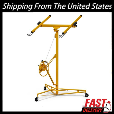 #ad Adjustable 11FT Drywall Panel Hoist Drywall Lift Rolling Panel Hoist Jack Lifter $169.59