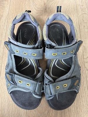 ecco Sandalen für Jungen, Größe 37, grau/blau, orange, mit Klettverschluss