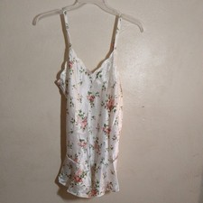 Vtg,Victoria's Secret Gold Label,Satin Chemise,Slip Dress, floral roses, Med.
