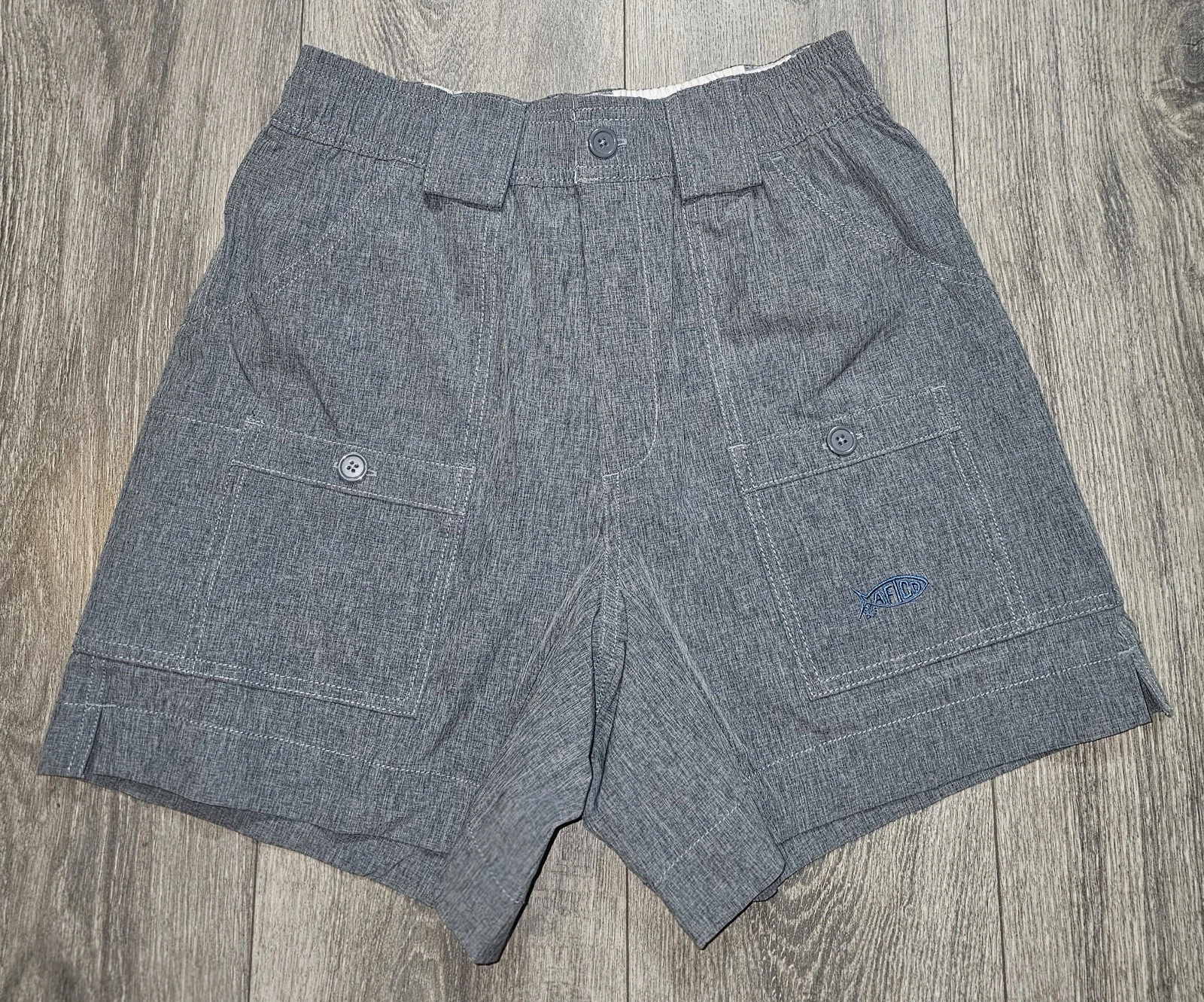 Aftco Cargo Shorts UPF50 M100 Navy Heather Men's Size 30 Stretch Outdoor Fishing