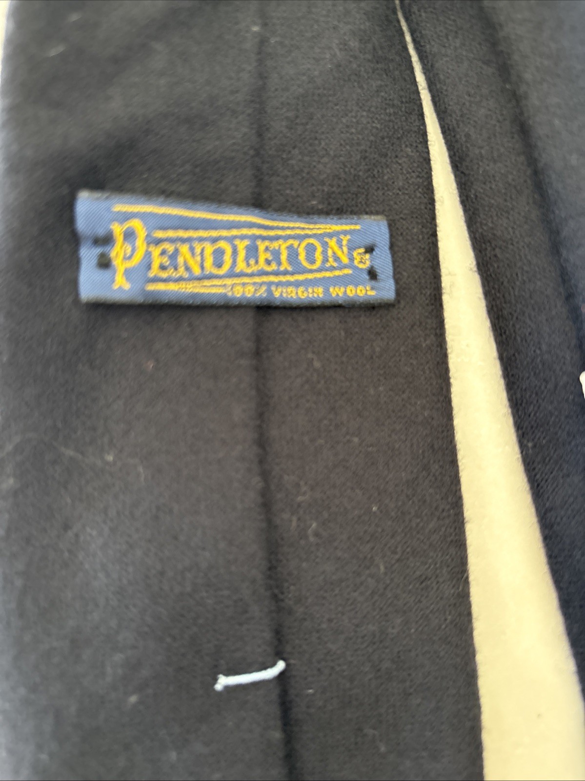 Pendleton Mens Necktie Solid Navy Blue Virgin Woo… - image 4