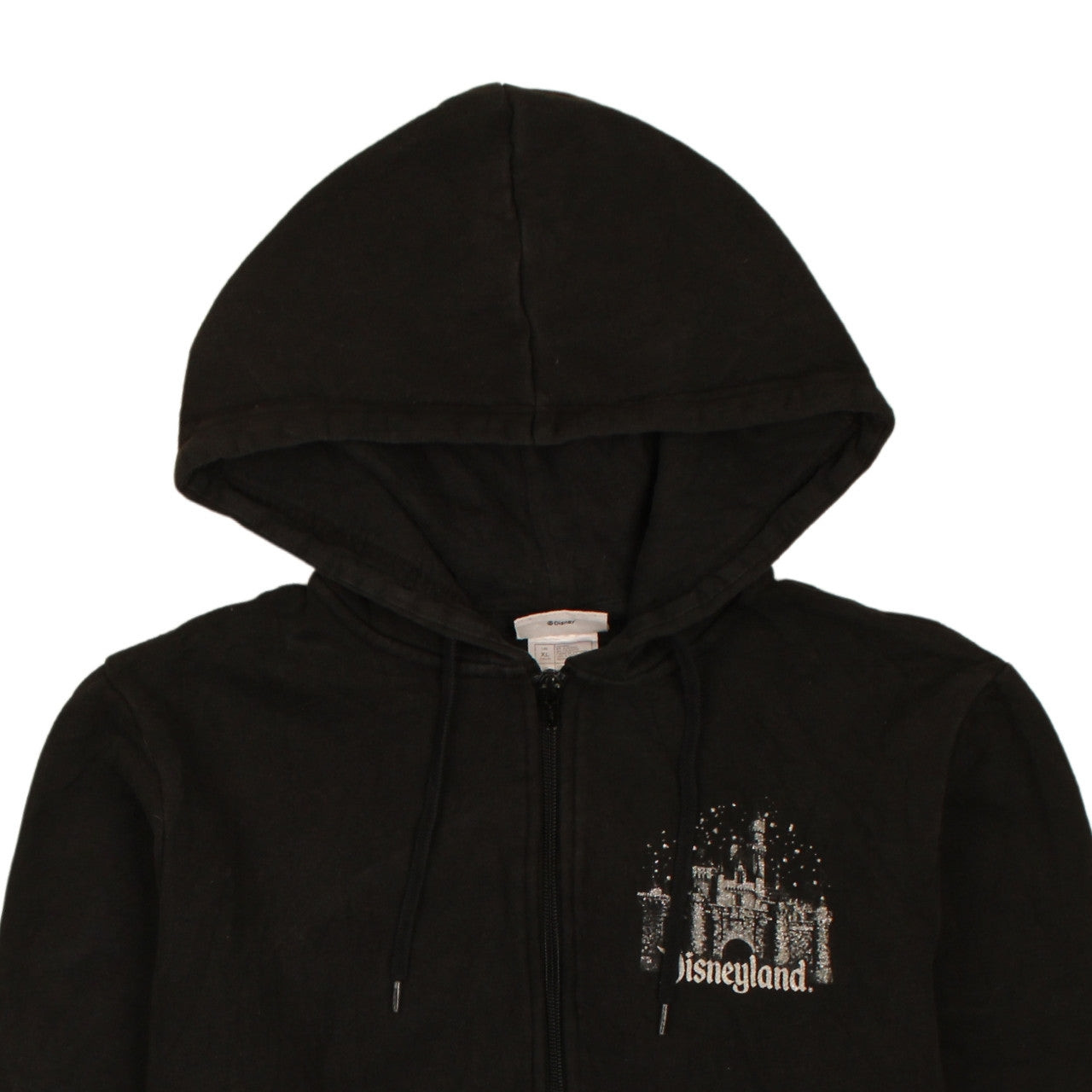 Disney 90's Disneyland Full Zip Up Hoodie XLarge Black image 3