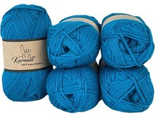 Alpaca Wool Skeins 100 Baby Alpaca Yarn DK Weight Lot of 5 Color Ocean 8120