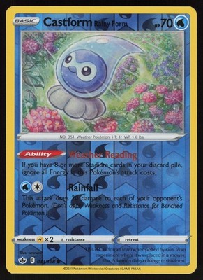 Reverse Holo Castform Rainy Form 033/198 Chilling Reign osare Pokemon TCG Card