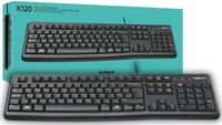 Logitech K120 USB Tastatur, Kabelgebunden, US Qwerty, Schwarz