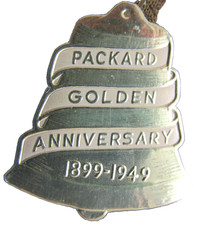 1949 Packard Automobile 1899-1949 50th Annv. Gold Foil Bell Stamp Decal Sticker