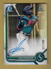 LUIS CHEVALIER 2022 TOPPS BOWMAN CHROME 1ST REFRACTOR SP ROOKIE RC #'D /499