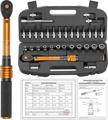 Inch Pound Torque Wrench with Dual Scale 30-220 in-lb (3.3-24.7 Nm)