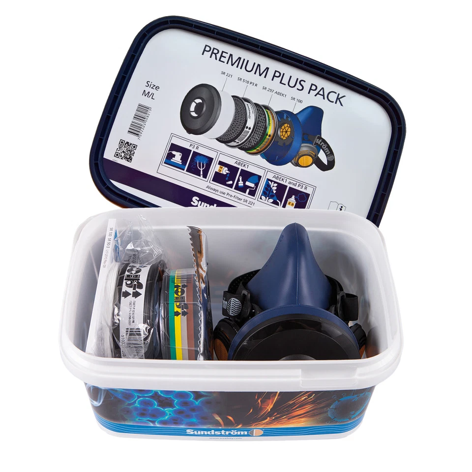 Sundström Atemschutzset Gasmaske Filter Atemschutz Schutzmaske A1 A2 P3 ABEK