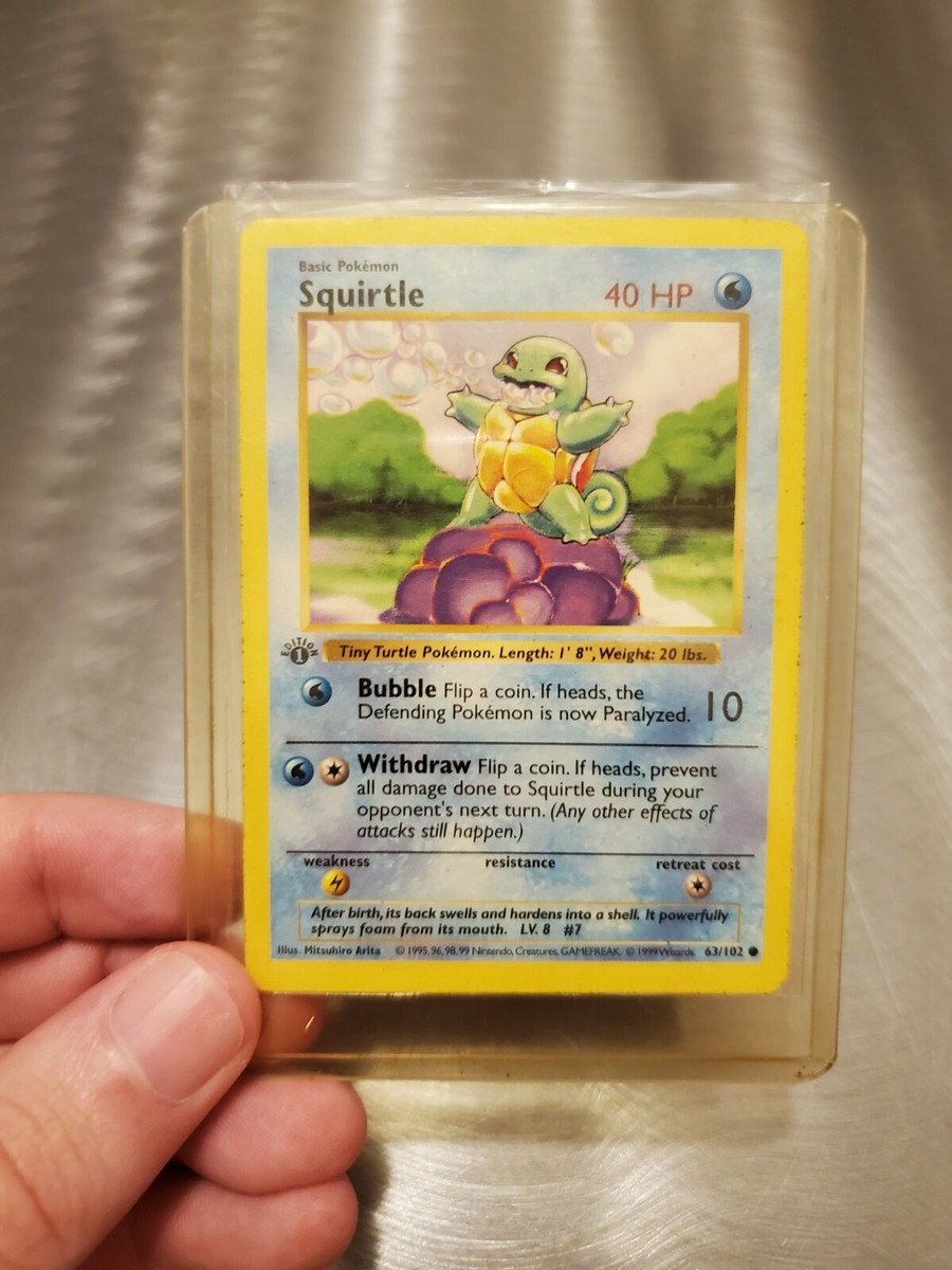 1999 Pokemon 1st Edition Shadowless Base Set - Squirtle 63