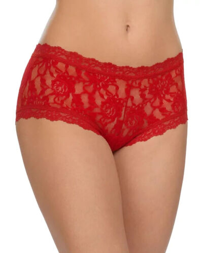 Hanky Panky Boyshort Women's XS Red Floral Lined Signature Lace Underwear ASM176 - Picture 7 of 12