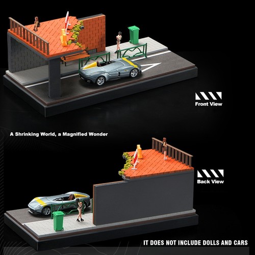 1:64 Model Car Diorama Street Scenery highway Parking Lot Station Scene NewkEWa - Picture 6 of 15