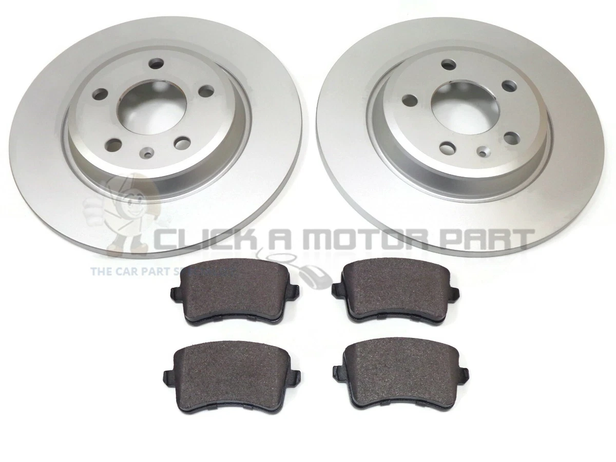 AUDI A6 C7 2011 2016 REAR 2 SOLID 300MM BRAKE DISCS PADS NOT VENTED DISCS