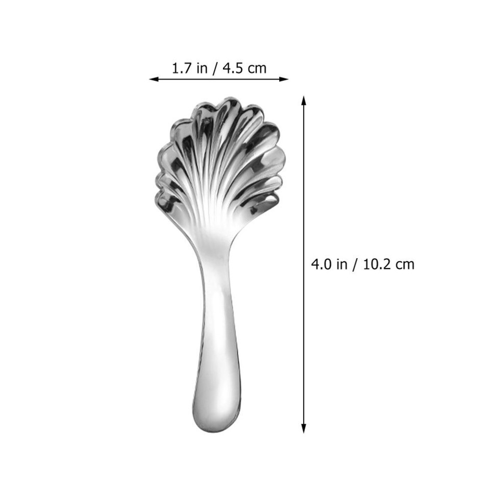 2 Pcs Coffee Stirring Spoon Shell Serving Spoons Stainless Steel