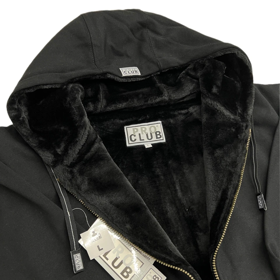 Pro Club Men's Heavyweight Pile Full Zip Hoodie - Image 4 of 4