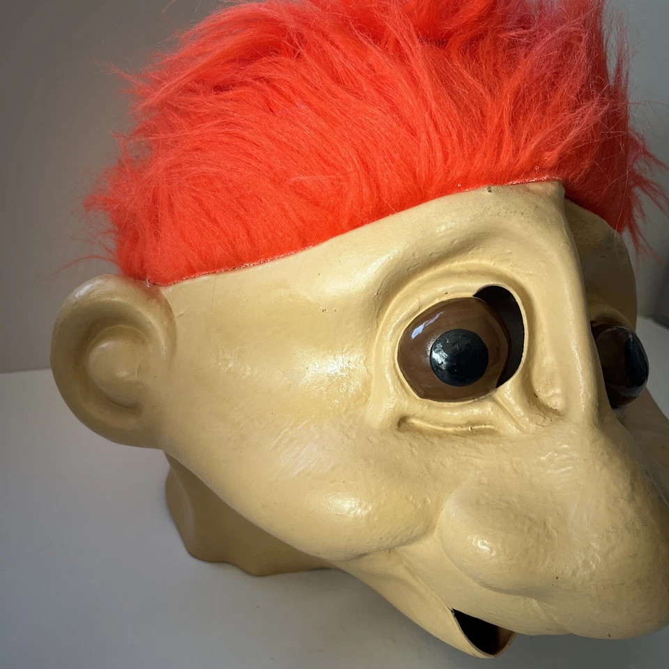 Máscara de Halloween Muñeca Russ Troll de Colección Tamaño Adulto Pelo Naranja Original Látex Años 90 Foto 3 de 4