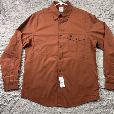 Brooks Brothers Regent Fit Long Sleeve Orange Button Shirt Mens Medium ...