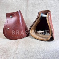 Custom Tapaderos on Oak Stirrups