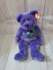 Beanie Buddies Employee Bear Purple Plush