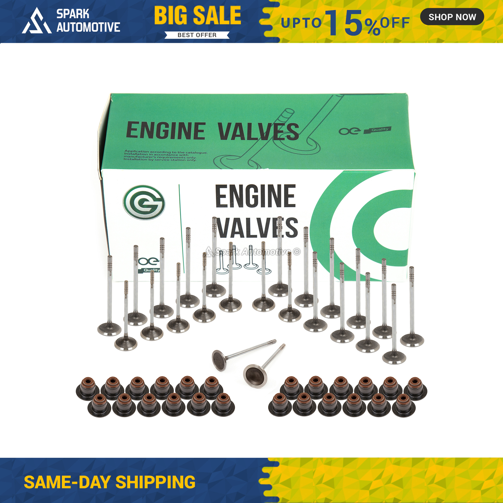 Intake Exhaust Valves w/ Seals Fit Ford Lincoln Mercury 4.6L 5.4L SOHC 3-VALVE