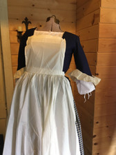 Colonial Cotton 18th century bibbed pinner apron