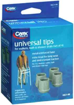 Carex Universal Tips For Walkers, Bath & Shower Seats, 4 count
