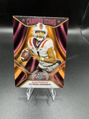Kyron Drones 2024 Bowman University Chrome Campus Icons #CI-19 Virginia Tech