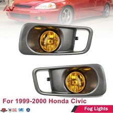 1999-2000 For Honda Civic Yellow Lens Pair Bumper Fog Light Lamp Wwiringswitch 1999-2000 For Honda Civic Yellow Lens Pair Bumper Fog Light Lamp Wwiringswitch
