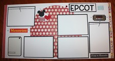 Disney scrapbook pages 2 each 12 x 12 handmade photo ready "Epcot" assembked