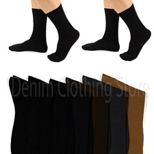 Men's Assorted Color Dress Socks Ribbed Crew Lot 6 12 Pairs Casual 9-11 10-13