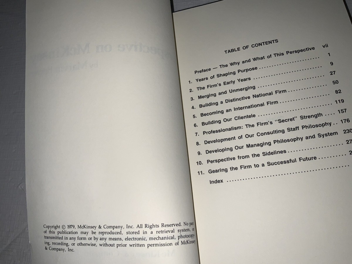 RARE VINTAGE - Perspective on Mckinsey by Marvin Bower | eBay