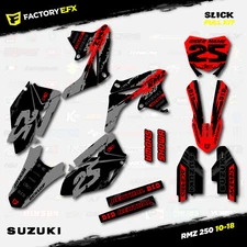 Gray Red Slick Racing Graphics Kit fits 10-18 Suzuki RMZ250 Decal RMZ 250