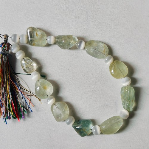 Very Rare Aquamarine And Monalisa Cabochon Loose Gemstone Strand Gift For her - Picture 3 of 5